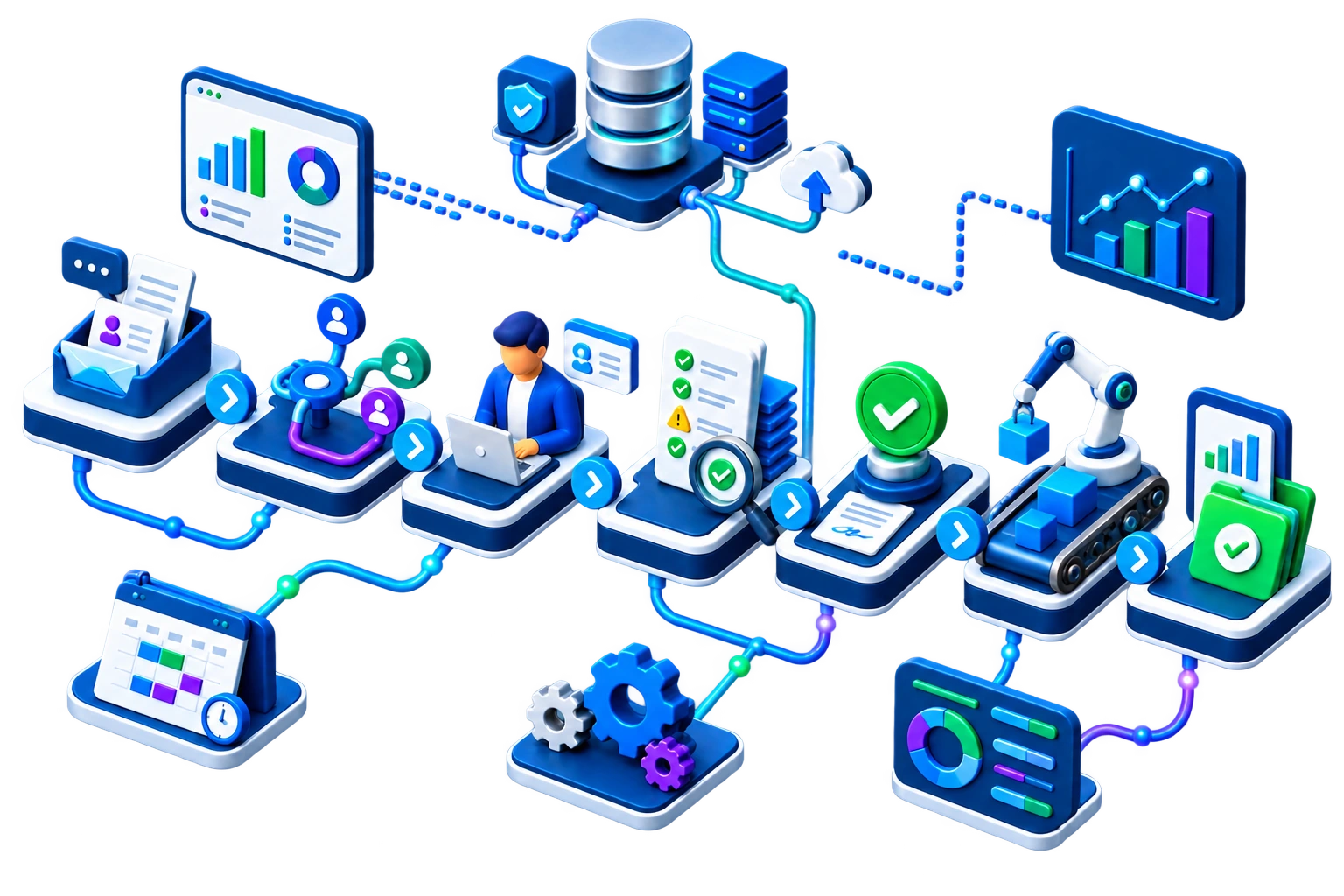 07 · Flujos de trabajo (Workflows): Convierte procesos complejos en rutas claras y medibles.