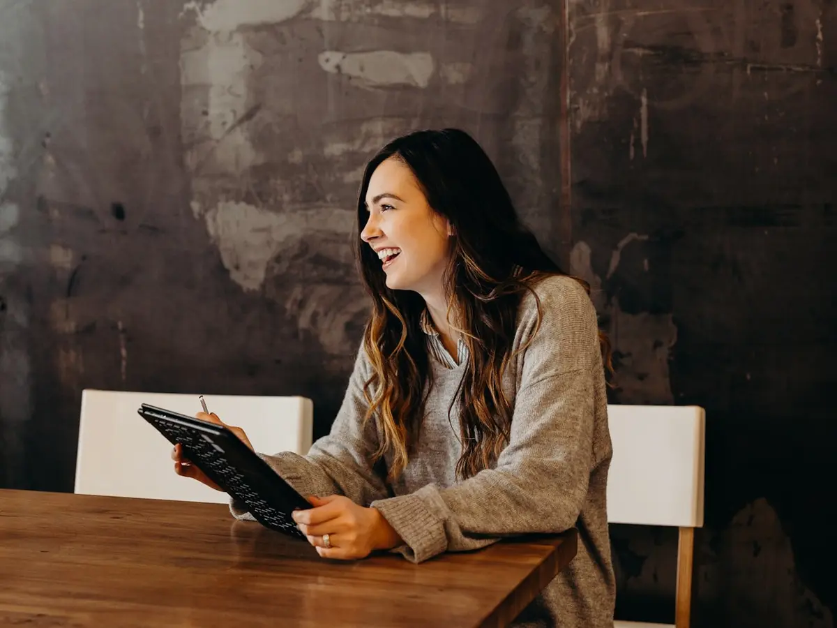 Person reviewing products on a tablet