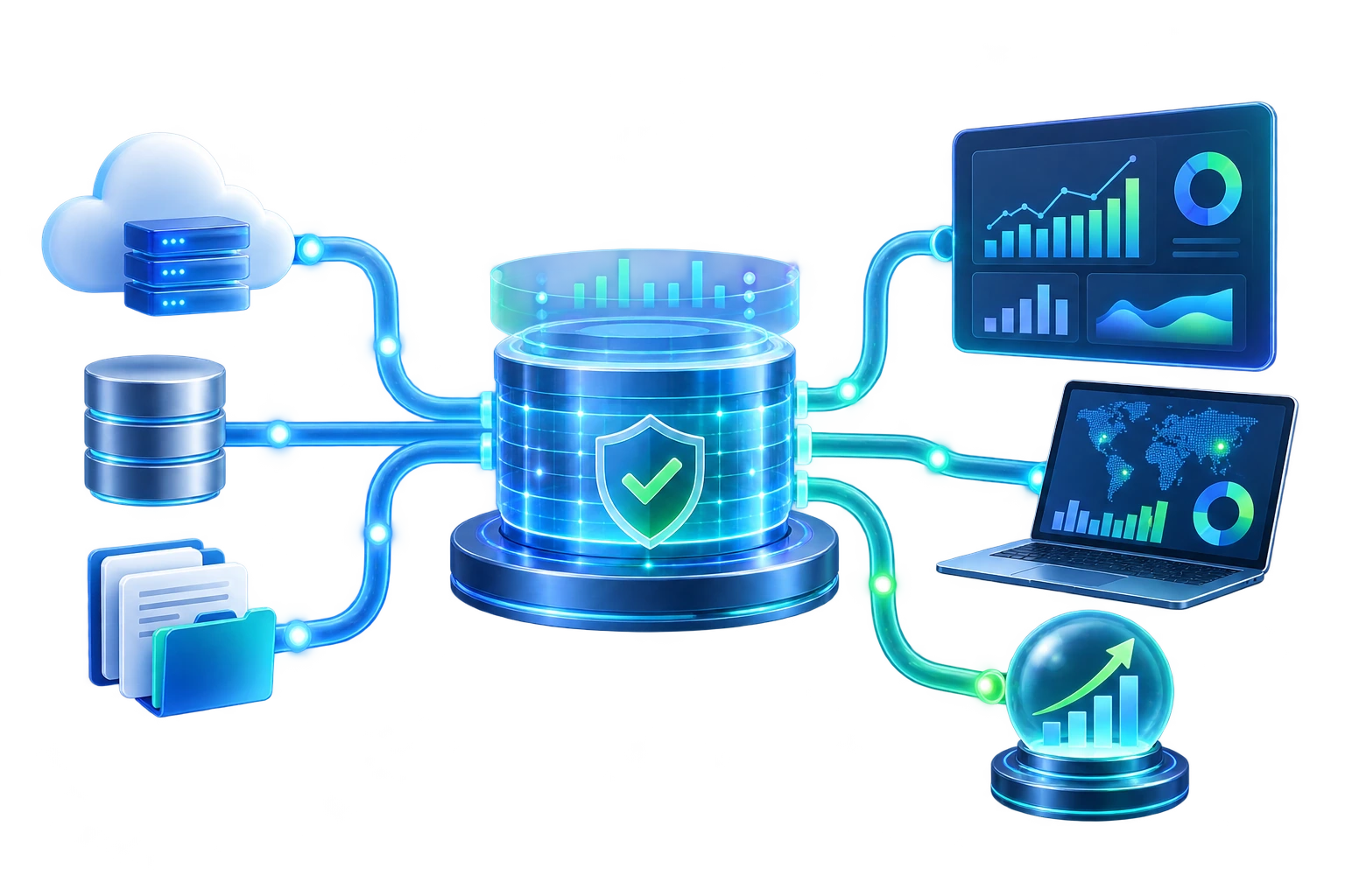 Infraestructura y fuentes de información conectadas para mantener una operación tecnológica disponible y controlada.
