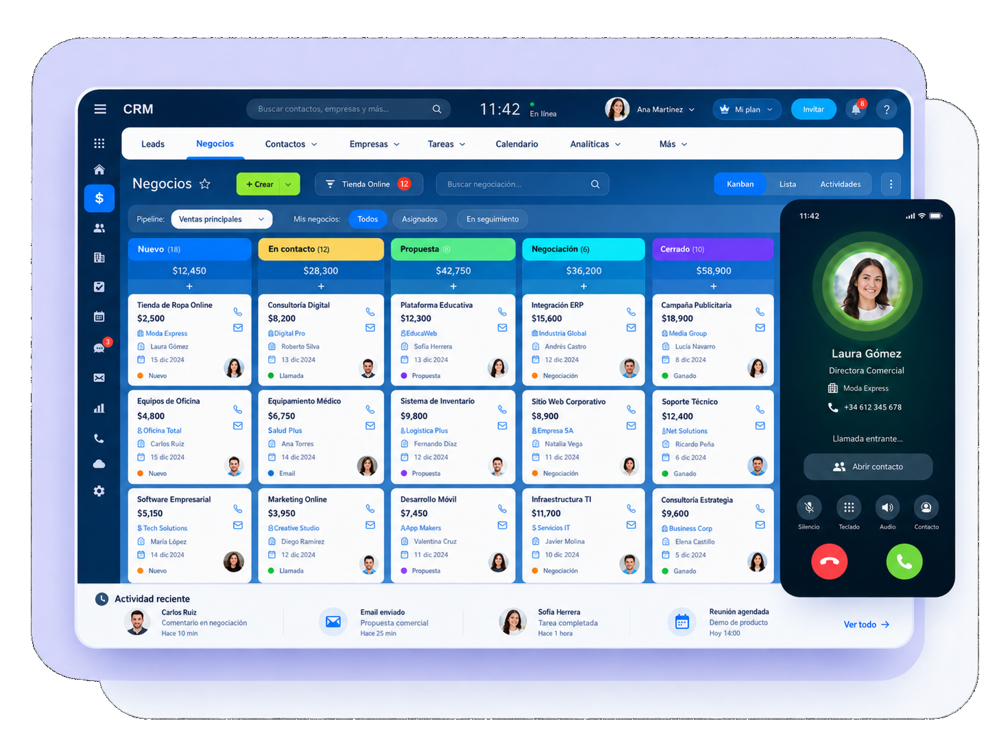 01 · CRM: Convierte cada contacto en una oportunidad bien atendida.