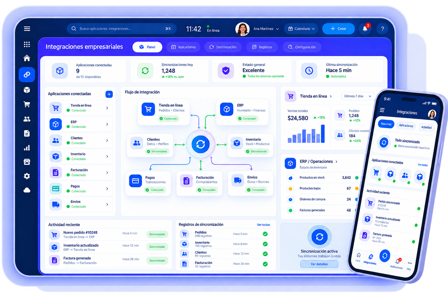07 · Integración con aplicaciones empresariales: Conecta la plataforma con las herramientas que ya utilizas.